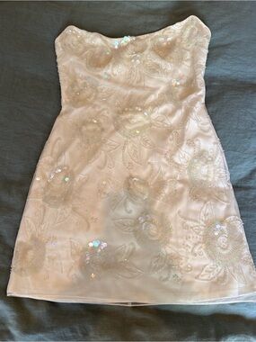 NWT BHLDN Strapless Embellished White Mini Dress